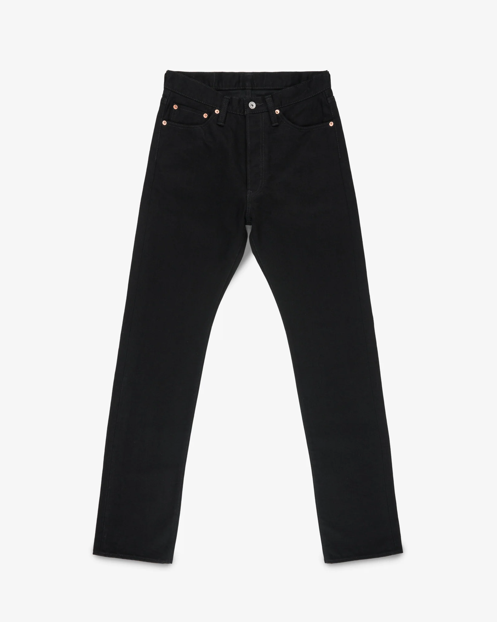 14oz Selvedge Denim Relaxed Tapered Cut Jeans - Black/Black